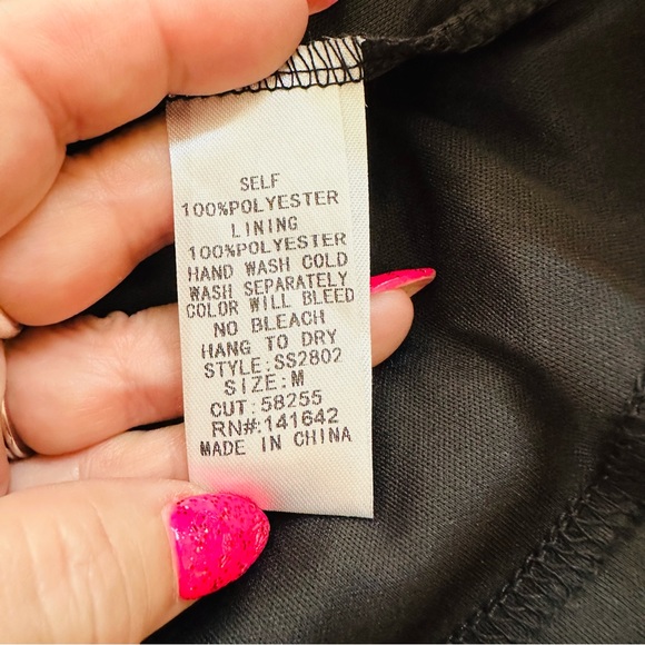 She + Sky | Dress Black with Pom Poms. Sz M - Picture 9 of 10